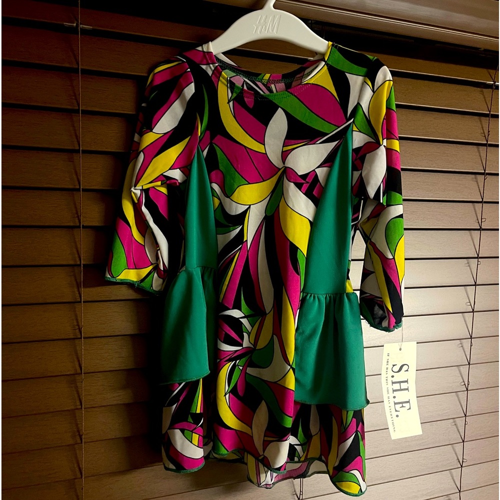 Boutique dress, retro-style print. New with tags.